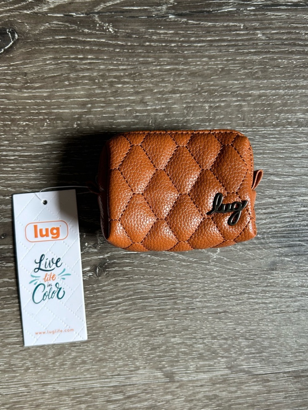 NWT Lug Choo Choo Miniβ Brown Pill Box Coin Purse Mini Organizer